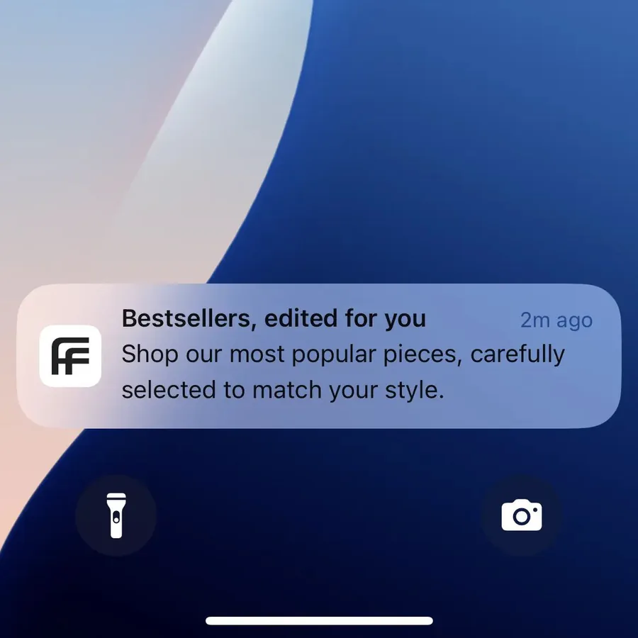 Farfetch push notification: Bestsellers, edited for you. Shop our most popular pieces, carefully selected to match your style.