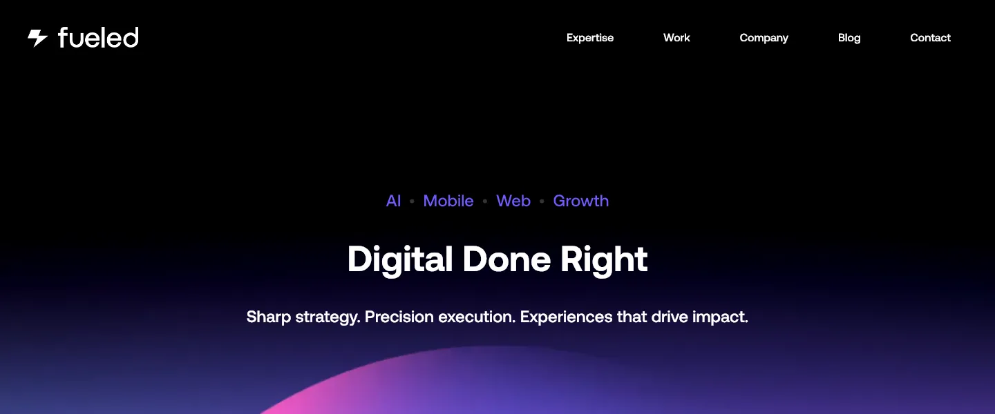 Fueled's homepage