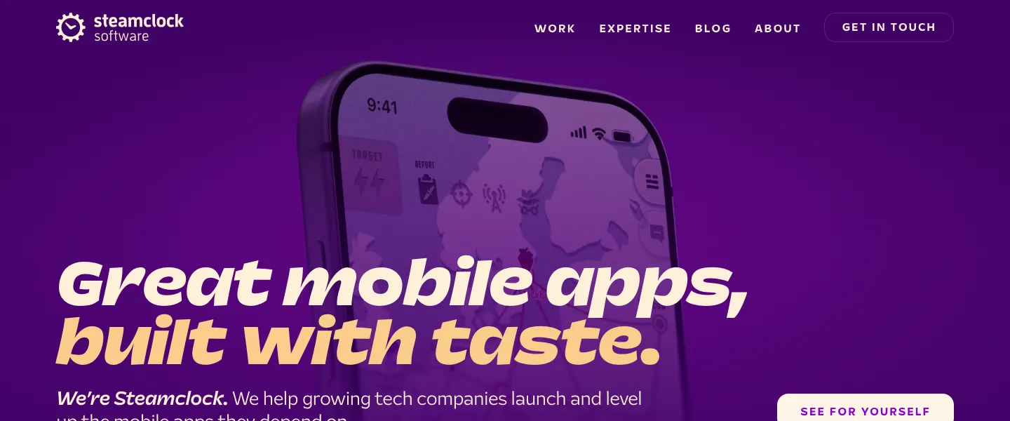 Steamclock's homepage