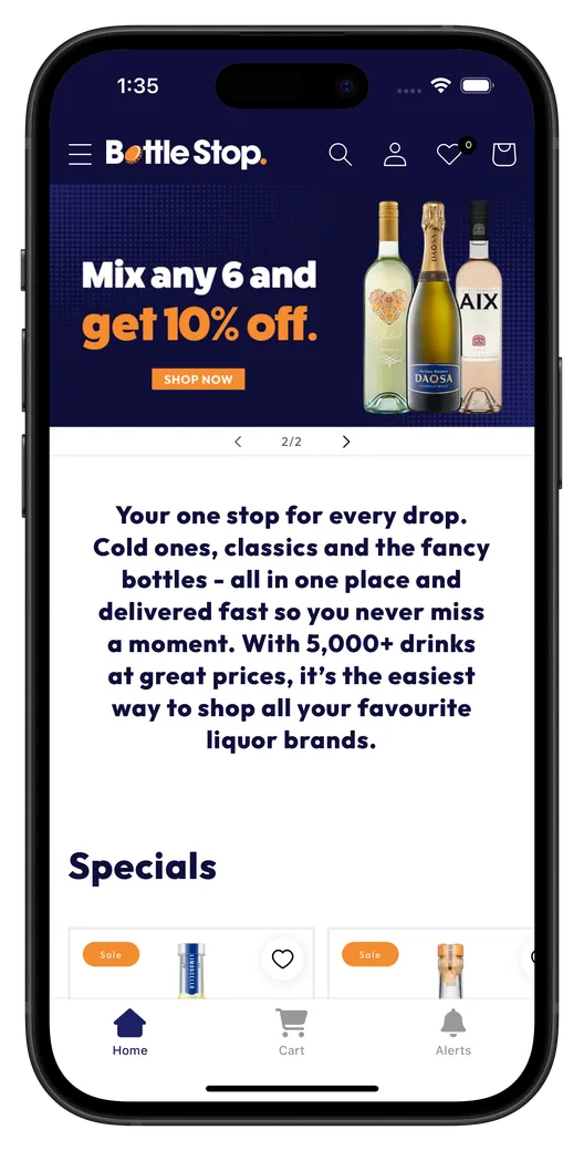 Bottle Stop app preview