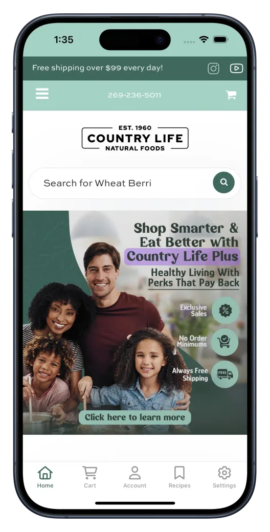 Country Life Natural Foods app preview