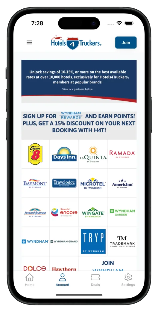 Hotels4Truckers app preview