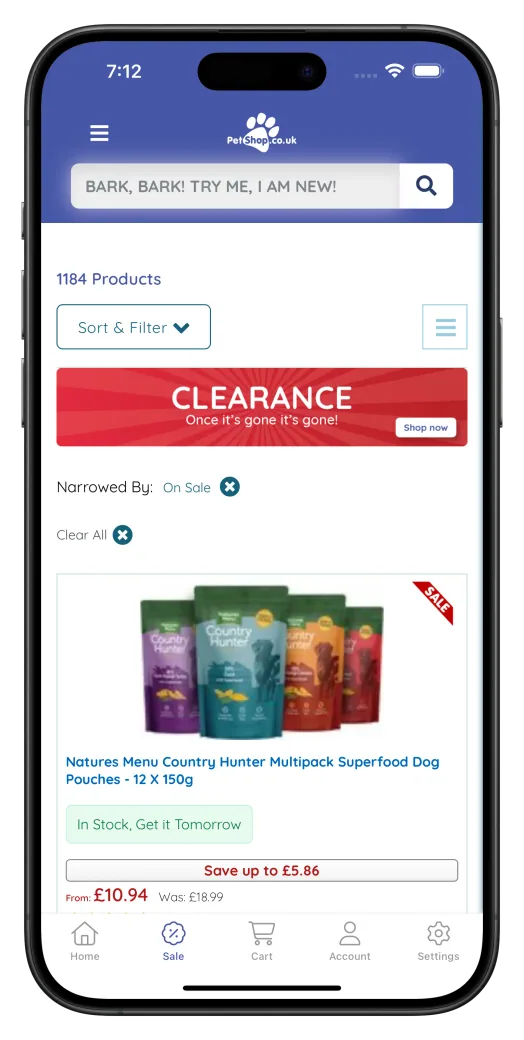 PetShop.co.uk app preview