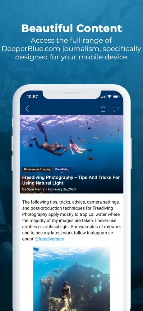 deeperblue.com app screenshot