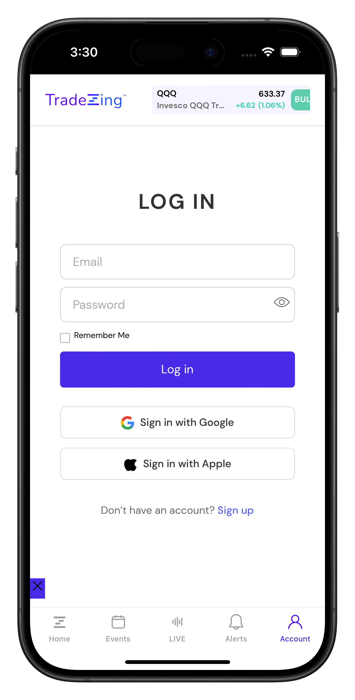 tradezing.com app screenshot