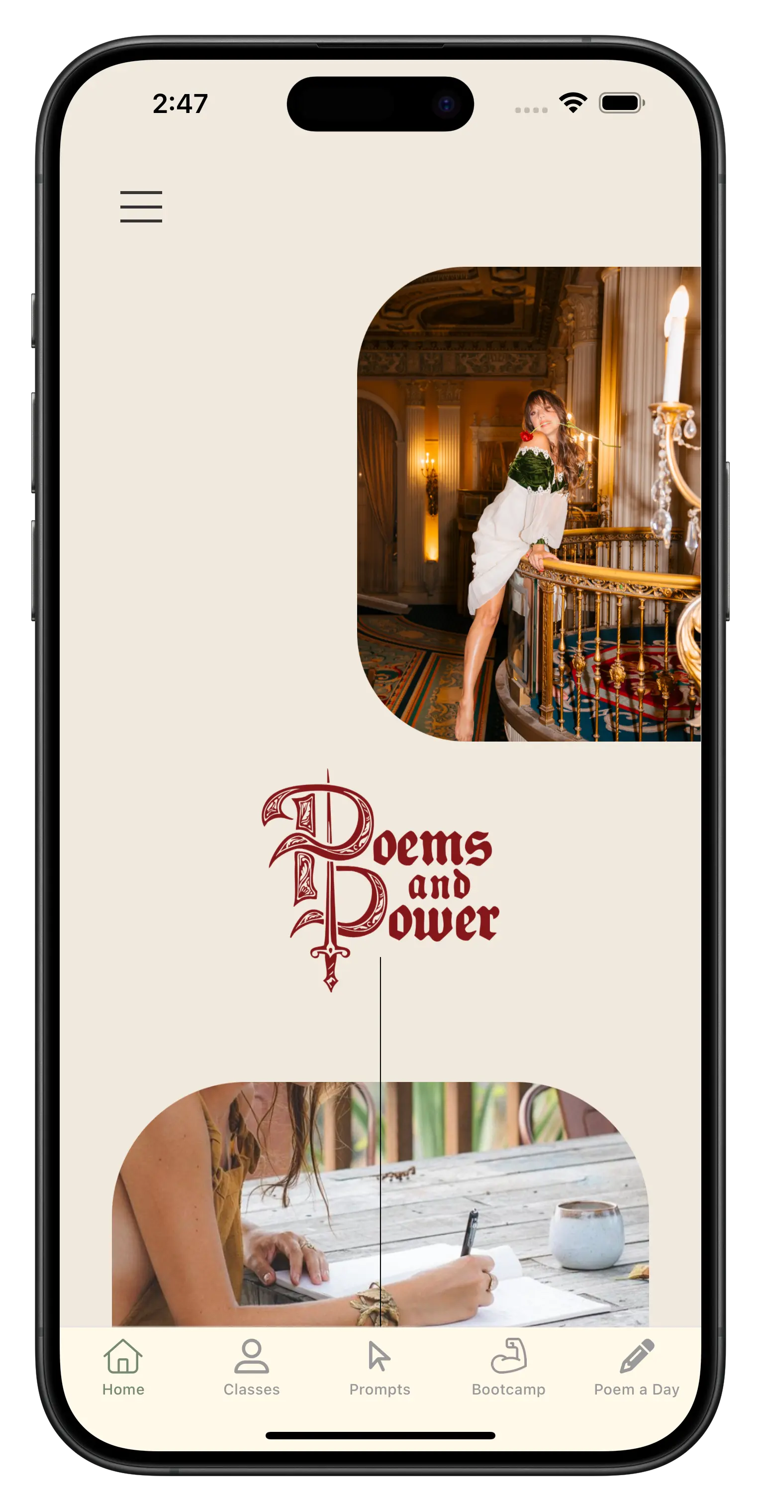 Poems and Power mobile app