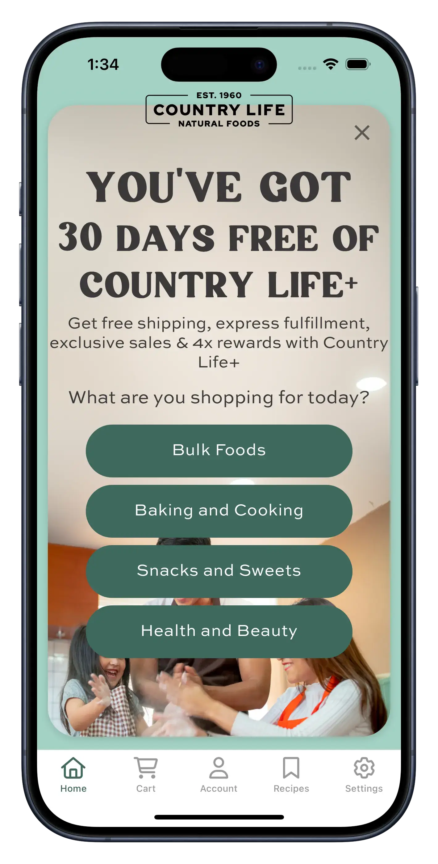 countrylifefoods.com app screenshot