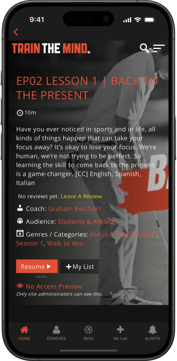 Train the Mind mobile app