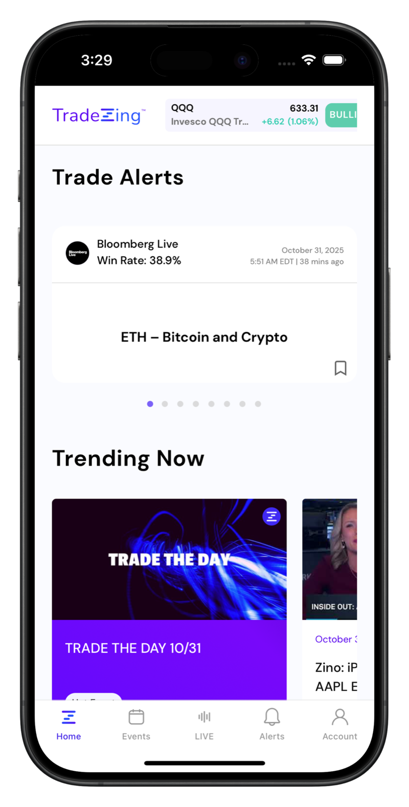 tradezing.com app screenshot
