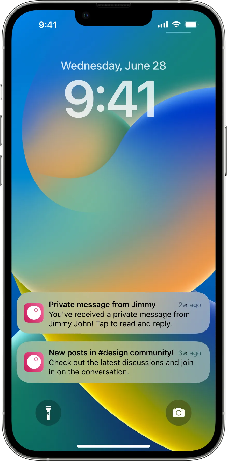 iOS push notification examples from a social networking and community app