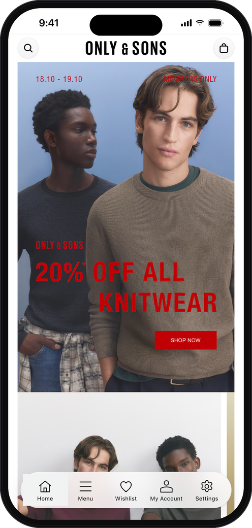 Only & Sons mobile app