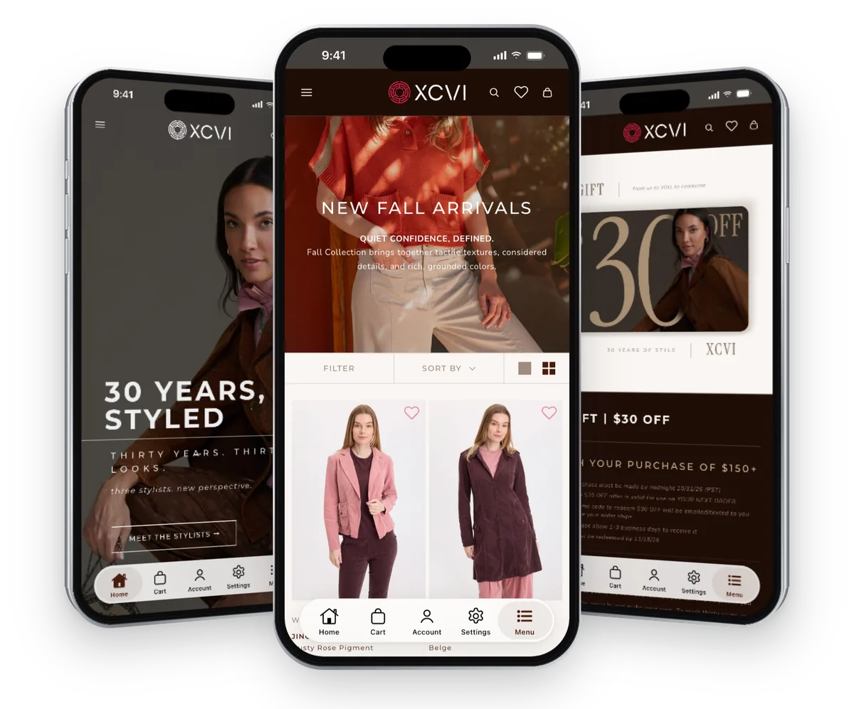 xcvi.com app screenshots