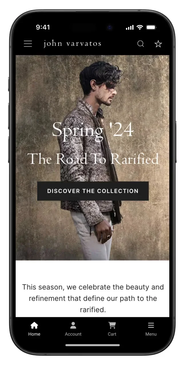 John Varvatos mobile app