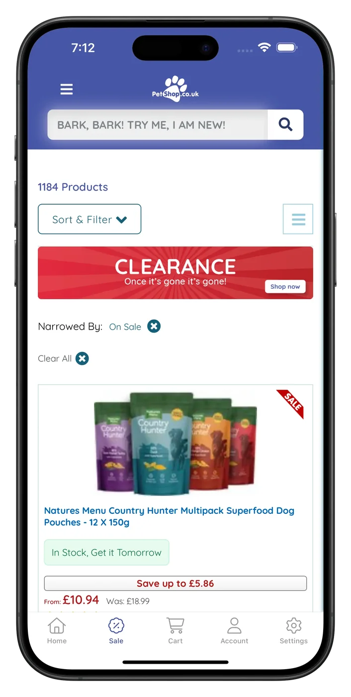 PetShop.co.uk mobile app