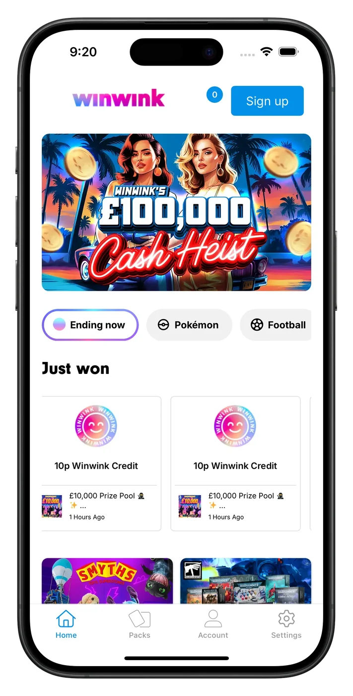 WinWink mobile app