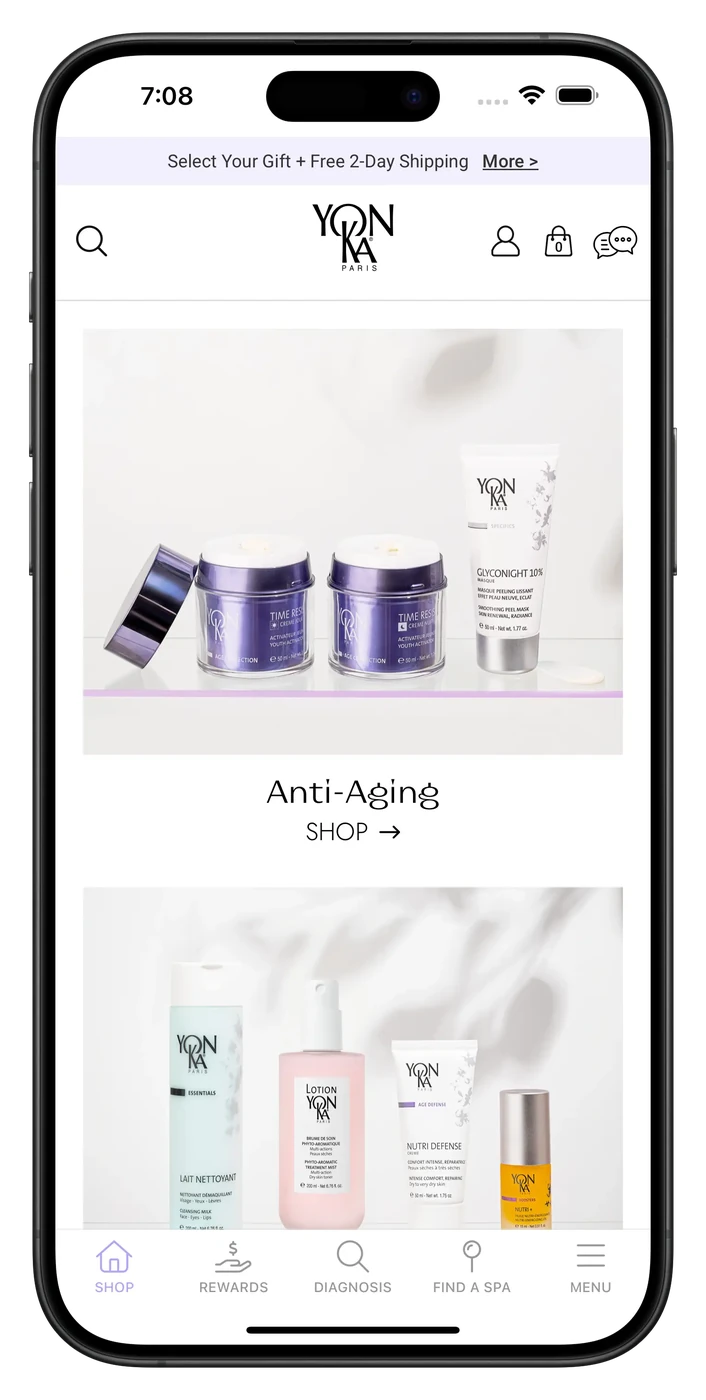 Yon-Ka Paris ecommerce mobile app