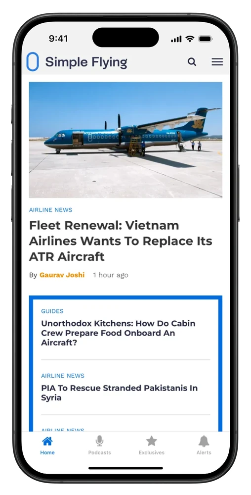 Simple Flying's app, with the latest airline news on its home screen