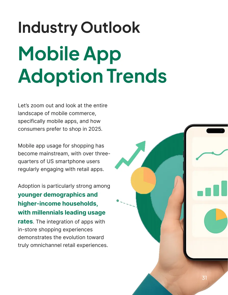 The opening page of the report’s industry outlook section on mobile app adoption trends
