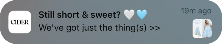 Cider push notification: Still short & sweet?. We've got just the thing(s) >>